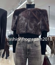 ZARA NEW WOMAN SHORT ZW LIMITED BOLERO FAUX FUR JACKET BROWN S,M,L 3945/242/70