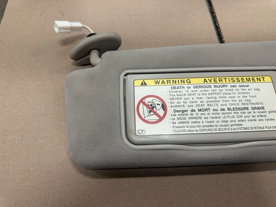 2002-2006 Lexus ES300 ES330 Driver Left Side Sun Visor Beige Cloth Lighted OEM Foto 2 de 4