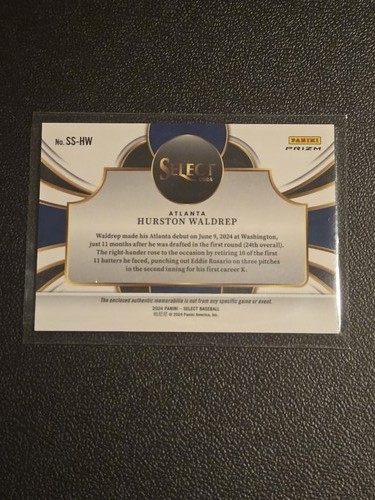 2024 Panini Select #SS-HW Hurston Waldrep Selective Swatches Flash Prizms - Picture 2 of 2