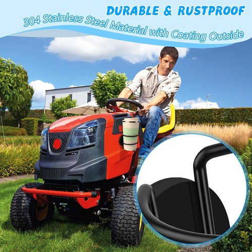 Magnetic Cup Holder, 2 Pack Portable Holder for Tractor Mower Truck Black - Bild 4 von 7