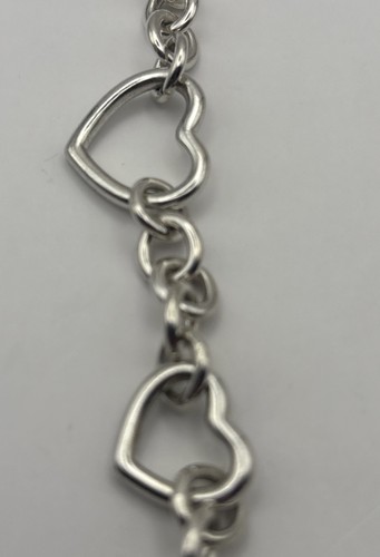 Tiffany & Co. Rare Sterling Silver Round Link Six Open Heart Heavy 16” Necklace - Picture 5 of 13