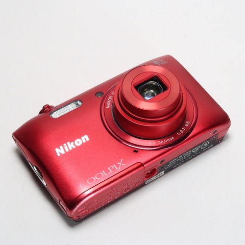 Nikon Coolpix S3600 20,1MP digitale Kompaktkamera 8x Zoom rot, Ladegerät, Hülle - Bild 8 von 19