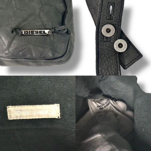 DIESEL Leather Shoulder Bag Khaki Crossbody Metal Fittings Excellent Condition - Picture 12 of 12