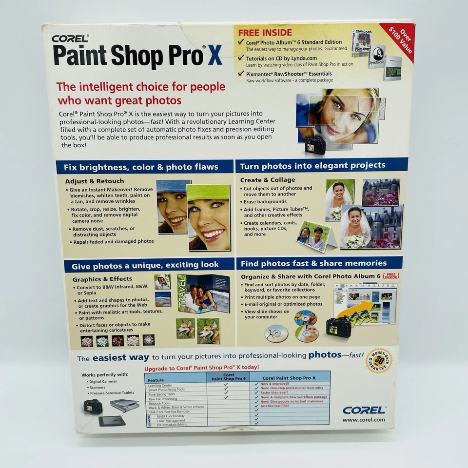 Corel PaintShop Pro X -Editing Software WINDOWS PC CD-ROM, New SEALED - Image 3 of 4