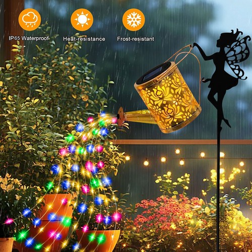 Solar Watering Can Light RGB Garden Outdoor Kettle Yard Art Landscape Lamp Decor - Picture 7 of 14