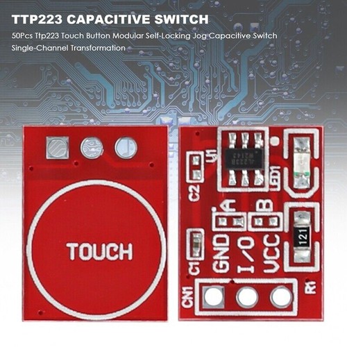 50pcs Ttp223 Touch Button Switch with Self Locking Feature Compact Design - Afbeelding 5 van 9