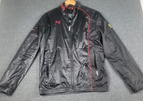 Scuderia Ferrari Puma Windbreaker Jacket Black Red Nylon Medium