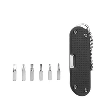 1pc Multifunctional Folding Knife Keychain Tool with Screwdriver Stainless Steel
