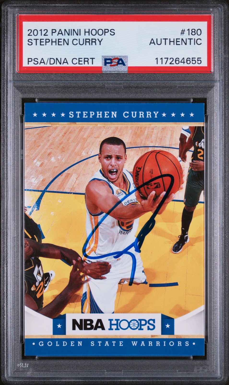 Signed Basketball Card Auto Stephen Curry 2012-13 Panini Hoops #180 PSA/DNA
