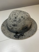 Vintage Wild  Wald Austrian/German Tyrolean Alpine Hat  Felted Wool Grey Hat