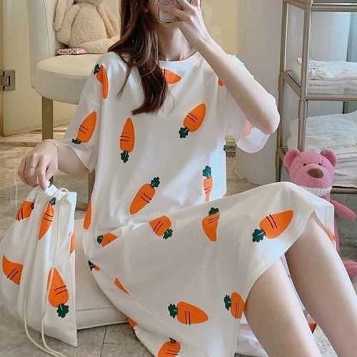 Women Short Sleeve Sleepwear Summer Ladies Nightwear Nightdress Dress Nightie _❥ - Picture 9 of 18