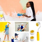 Wool Trim Edge Brush Roller Ergonomic Design Small Paint Brushes  Ceilings