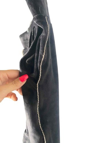 Pantalones Jogger Victoria’s Secret Terciopelo Negro Y2K Logo Bolsillo Talla XXL Estrás - Imagen 10 de 10