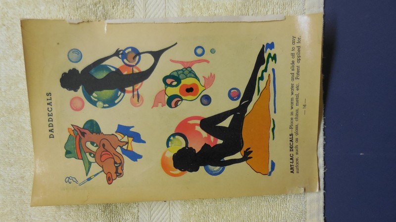 4 Art-Lac decalcomania decals Water Decal Transfer Art Deco ladies' wolf sexy