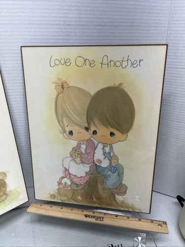Vintage Wanddeko Precious Moments Liebe einander & lobt den Herrn trotzdem 14 x 11 Zoll - Bild 4 von 10