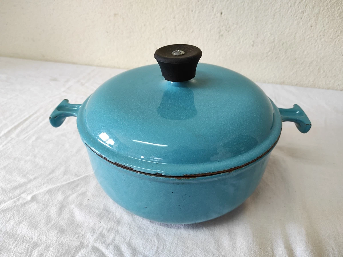 Cocotte Le Creuset N°29 – Fonte émaillée Vert Anis – Design Enzo Mari, Vintage