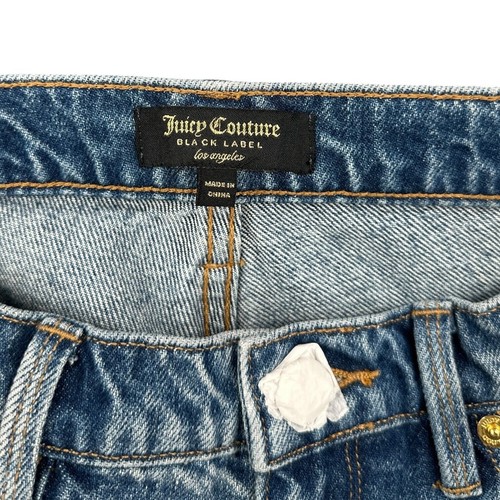 Juicy Couture Black Label Girlfriend Blue Distressed Cuffed Hem Jeans Gr. 29 - Bild 3 von 10