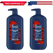 (2 Pack) Suave Men Face & Body Wash, Energizing Sport, 30 oz - Free Shipping