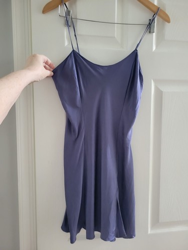 Vintage Victoria’s Secret Silk Purple Blue slip dress nighty size Medium sleep
