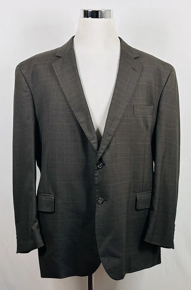 Abrigo Deportivo Jos A Bank 50R 100% Lana Marrón Glen Cuadros Dos Botones Forrado Ventilado Foto 2 de 4