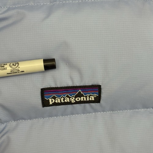 Patagonia Puffer Vest Kids Size Large Down Filled Blue Full Zip Pockets READ - Picture 7 of 19
