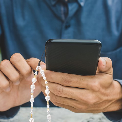Łańcuszek na telefon komórkowy Smartphone Smycz Koraliki Perły Pasek na nadgarstek Charm - Zdjęcie 9 z 12