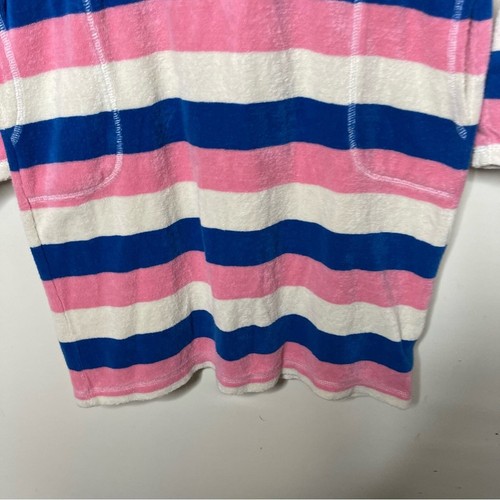 MINI BODEN PINK BLUE AND wWHITE STRIPE TERRY CLOTH COVER-UP sz 11-12 yo - Picture 3 of 6