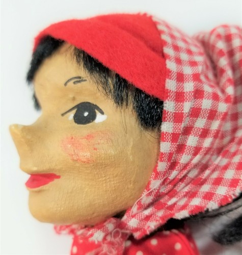 Vintage Hand Puppets Paper Mache Handmade Little Red Riding Hood Set of 4 Unique - Picture 3 of 12