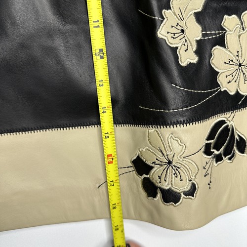 SAKS FIFTH AVENUE REAL CLOTHES Skirt Women's 4P Black Buttery Soft Real Leather - Picture 11 of 11