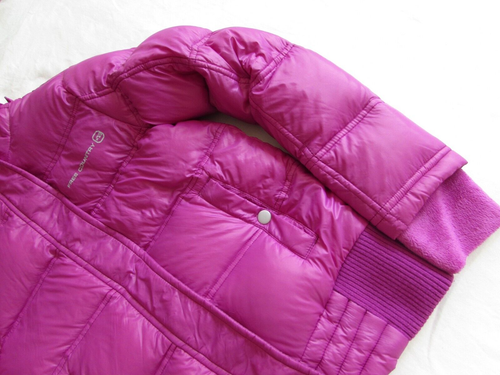 Free Country Pink Puffer Down Filled Nylon Jacket Girls Youth Sz 10 MISSING HOOD - Picture 5 of 21