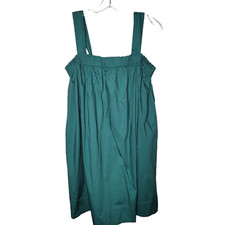 NWT Gap Womens Size Sm Mini Dress Cotton babydoll Sleeveless Shoulder Tie Green