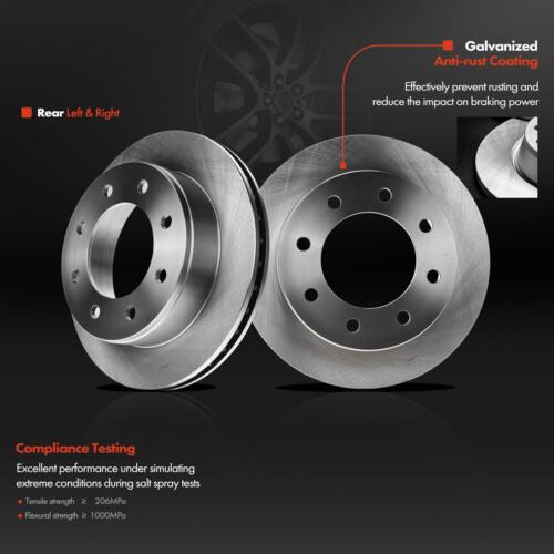 Rear Disc Brake Rotor & Ceramic Pad + Brake Caliper for Chevy Silverado 2500 GMC - Picture 4 of 9