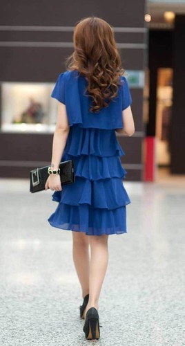 Vestido con volantes capa cóctel fiesta graduación falda escalonada con volantes 8-20 16 - Imagen 28 de 45
