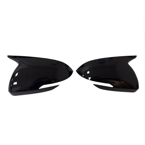 Gloss Black Rearview Side Mirror Cover Caps Trim For Kia Rio 2018-2023 w/ Light - Foto 6 di 8