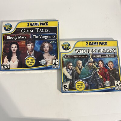 Pack De 2 Jeux PC : Moonlight Mysteries 4-en-1 + Mystery Trackers 2 – Enquêtes & Objets Cachés