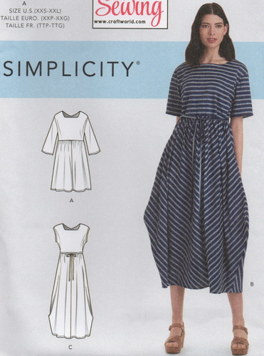 Simplicity Sewing Pattern 9140 EASY Dress Pull-on Shaped Hemline Size 4 - 26 New - Picture 4 of 13