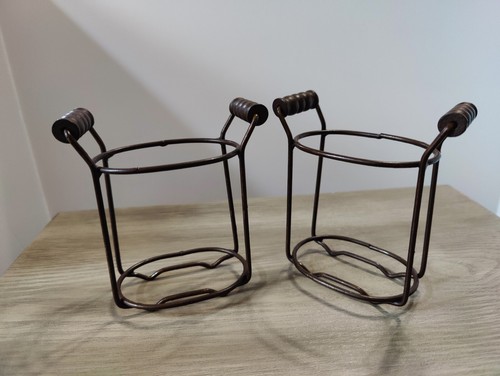 Glass Flower Vases in Metal Stand with Metal Frog Lid - Picture 16 of 17