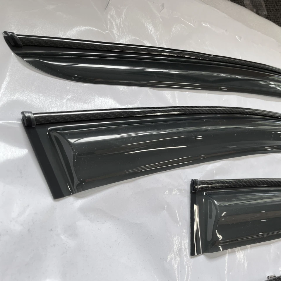 Se adapta a Acura ILX 2013-22 fibra de carbono impresión moldura ventana viseras deflectores de lluvia Foto 4 de 4