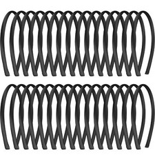30 Pieces Black Satin Headbands Thin Plain Headbands Satin Covered Headbands ...