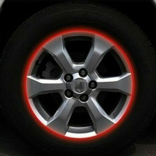 16pcs Red Reflective Car Wheel Hub Rim Stripe Tape Decal Sticker Accessories - Picture 5 of 7