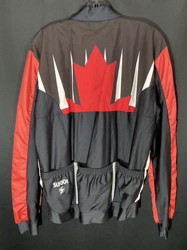 Vintage 90s Sugoi Canadian Flag Cycling Jacket Canada Leaf Windbreaker Sz L - Picture 7 of 17
