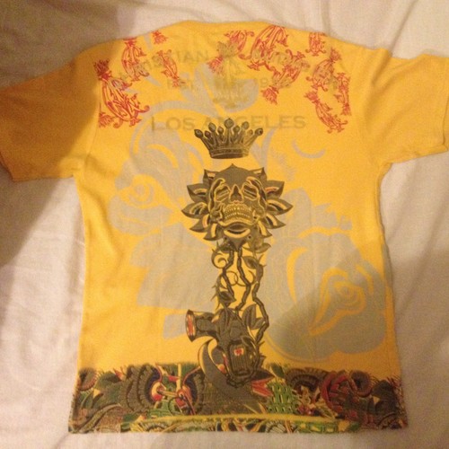 CHRISTIAN AUDIGIER DESIGNER T-SHIRT RHINESTONE GRENADE GUN DESIGN SIZE L RARE - Picture 8 of 12
