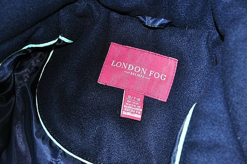 London Fog Girls Classic Navy 2 Pocket Double Breasted Peacoat Jacket Small 7/8 - Picture 3 of 4