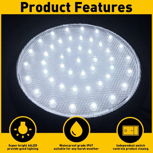 RV Interior LED Lights 12V Switched Round Ceiling Light Fixture Camper Trailer - Picture 4 of 10