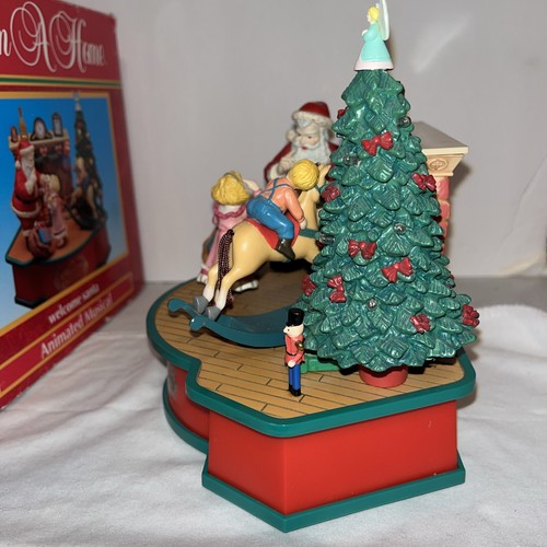 Trim A Home Welcome Santa Animated Musical Figurine Music Box 1993 KMART FLAWED - Picture 5 of 11