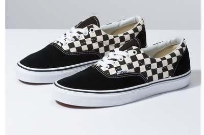 vans black & white podium check era shoes