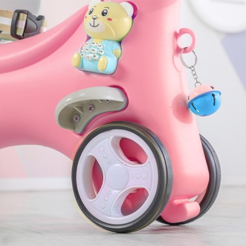 Toddler Rocking Horse, Balance Bike Ride On Toy with Push Handle & Backrest - Picture 7 of 7