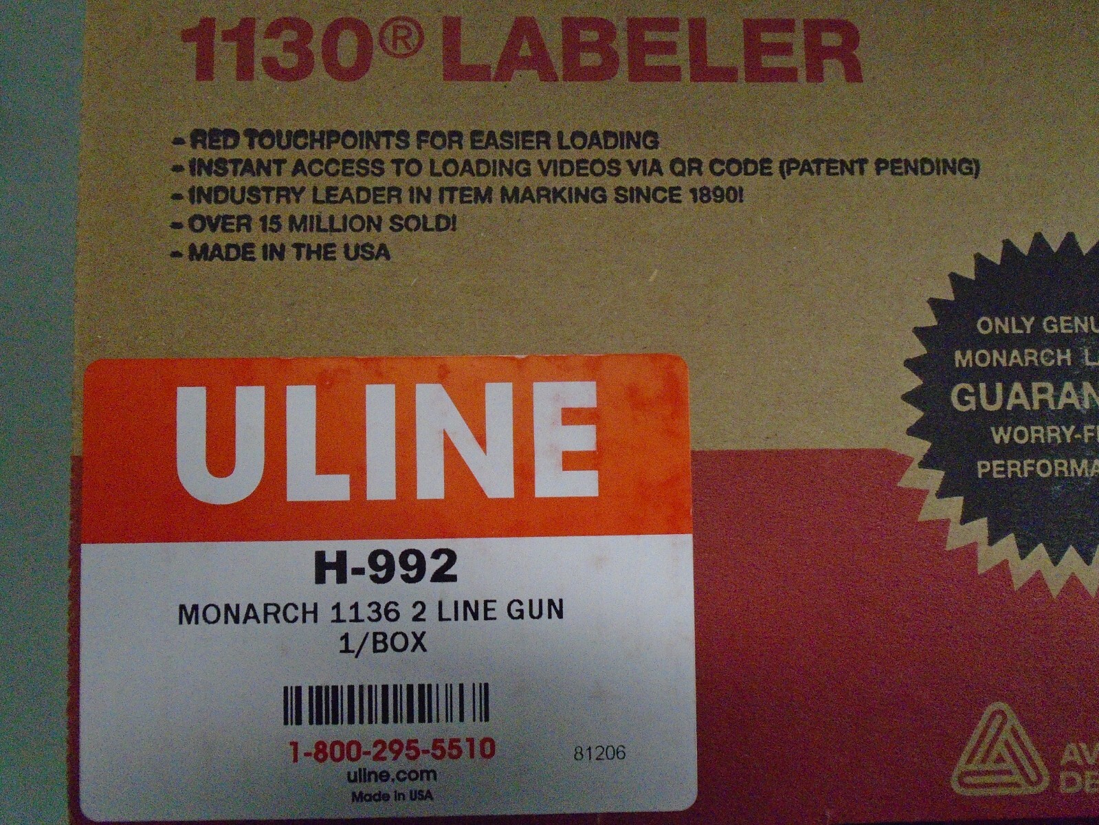 BRAND NEW MONARCH 1136 2LINE PRICING GUN PRICE LABELER ULINE BULK BOX