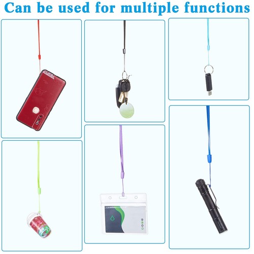 100 Pcs 7" Colorful Hand Wrist Strap Lanyard for Keys USB Flash Drive Keychain - Picture 4 of 7