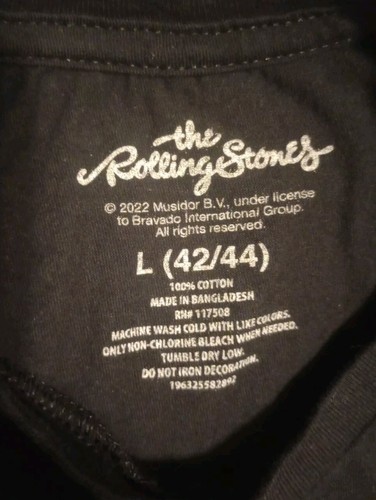 The Rolling Stones Black Cotton T Shirt Graphic Tongue Out Short Sleeve Size L - Bild 3 von 4